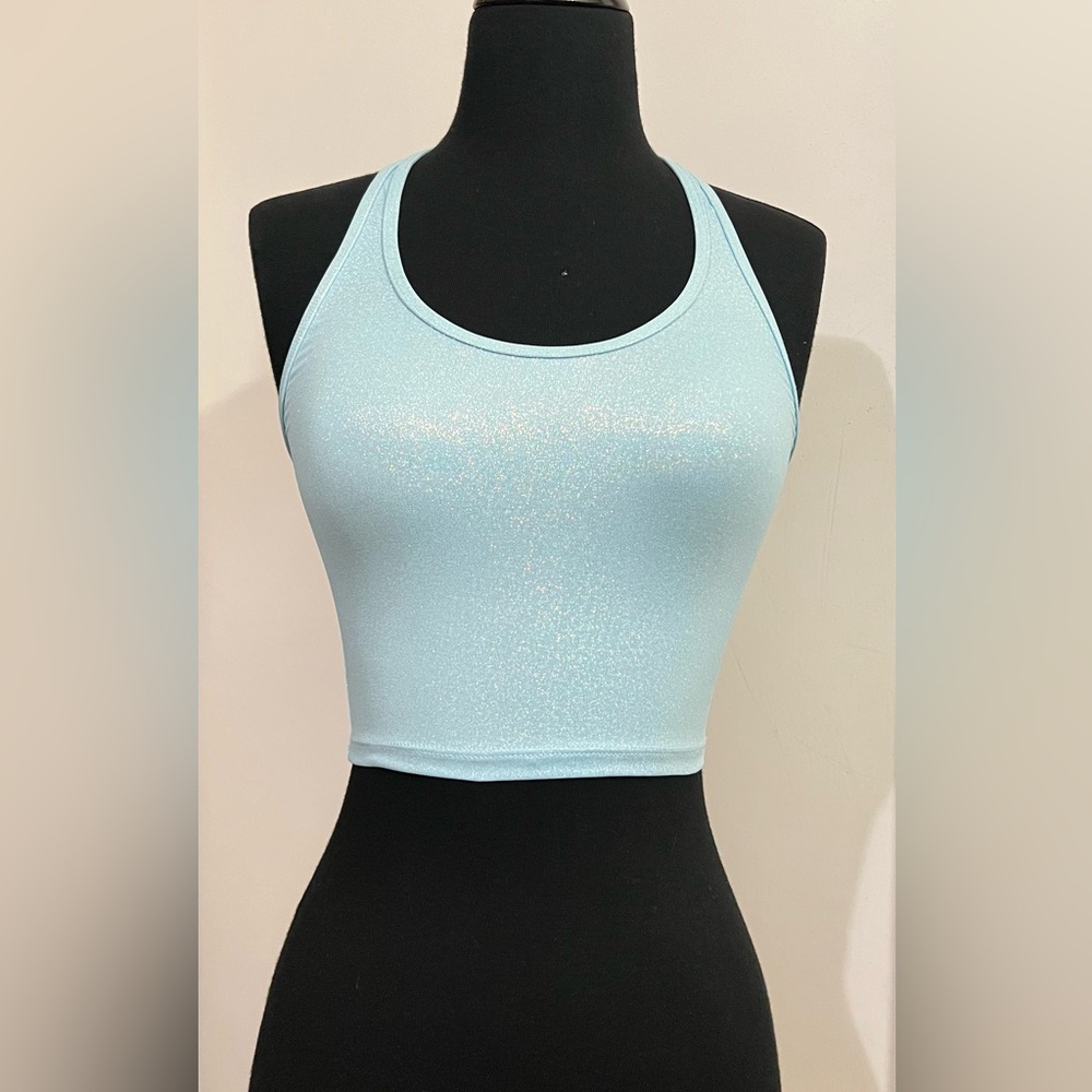 Frankie’s Bikinis Lindsay Iridescent Halter Top in Cloud Chaser